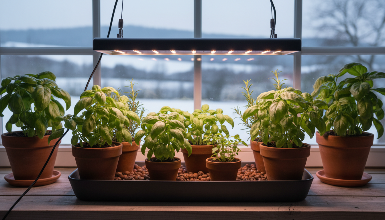 Jak dbać o zioła w okresie zimowym przy ograniczonym świetle?