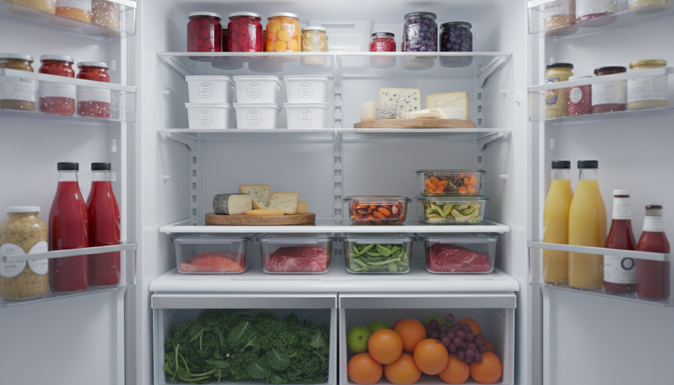 Jakie są najważniejsze zasady układania produktów na poszczególnych półkach w lodówce?