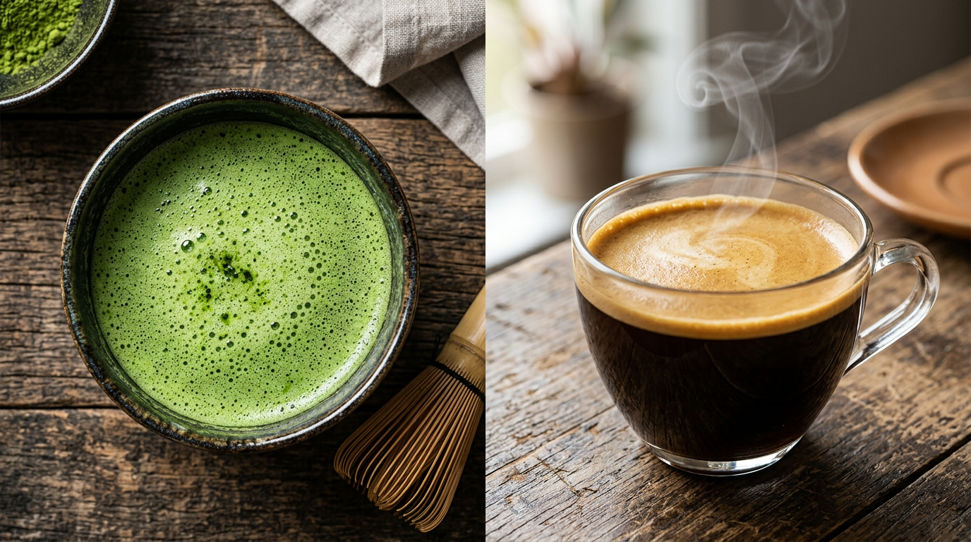 Matcha vs. kawa: który napój bardziej pobudza?